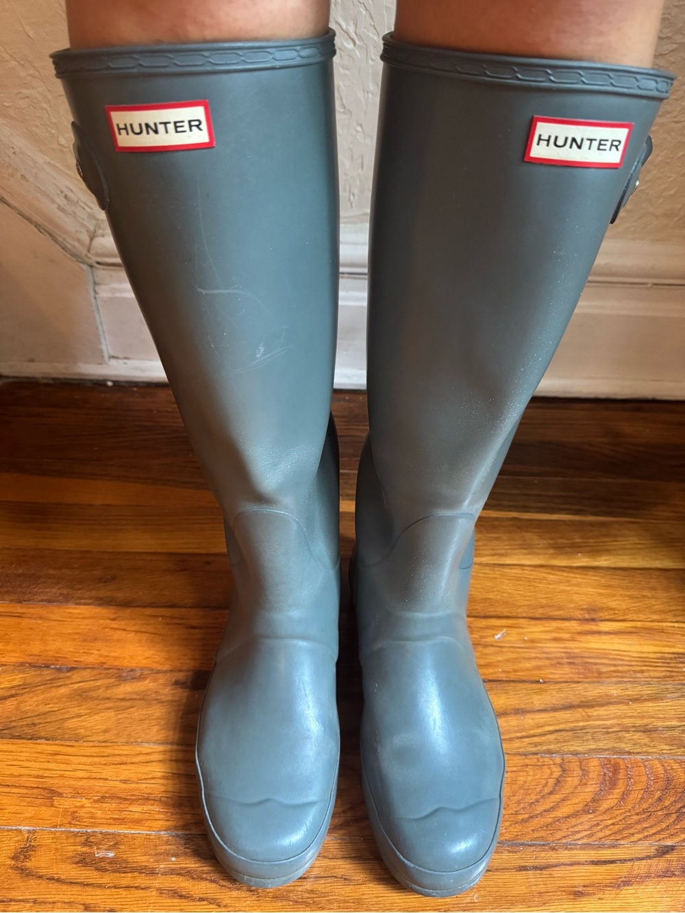 Hunter Tall Rain Boots in Grey